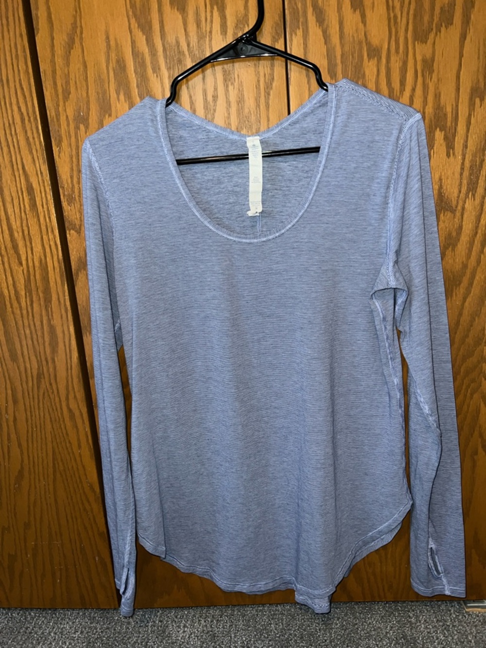 lululemon athletica Blue Scoop Neck Long Sleeve Tee
